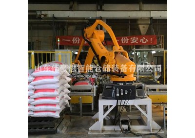 工業(yè)鹽智能碼垛機(jī)器人 全自動碼垛設(shè)備現(xiàn)場