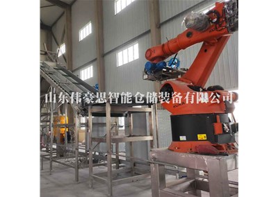 尿素全自動拆垛拆包設備 機械手拆垛機客戶現(xiàn)場